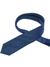 Deep Blue Stripe Yarn-Dyed Silk Ties For Man