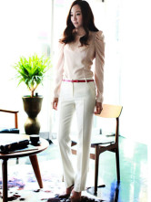 Manches abricot élégant Shirt Femmes