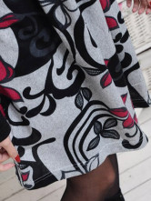 Elegant Black 100% Cotton Pattern Long Sleeves Maternity Dress