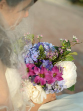Elegant Flower Purple Pivoine Soie Morning Glory de mariage Bouquet de fleurs en soie