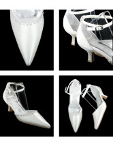 Chaussures de mariage en crème fantastique de 1 9/10'' talon en satin 