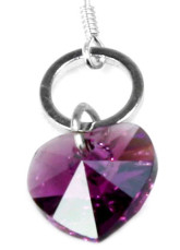 Mode Me Bourgogne Coeur Swarovski Crystal Silver Sterling Boucles d'oreilles