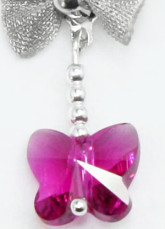 Mode Me nœud papillon en cristal Swarovski Boucles d'oreilles Argent Sterling