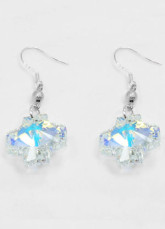 Mode Me Croix Swarovski Crystal Boucles d'oreilles en argent sterling