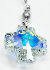 Mode Me Croix Swarovski Crystal Boucles d'oreilles en argent sterling