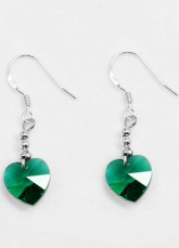 Mode Me Heart Petite Swarovski Crystal Boucles d'oreilles en argent sterling