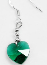 Mode Me Heart Petite Swarovski Crystal Boucles d'oreilles en argent sterling
