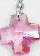 Mode Me Pink Croix d'Argent Boucles d'oreilles Swarovski Crystal Sterling
