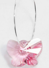 Mode Me coeur rose Swarovski Crystal Boucles d'oreilles en argent sterling