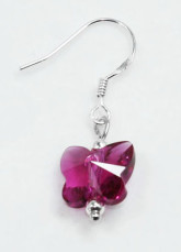 Mode Me Rouge Petite Butterfuly Silver Crystal Swarovski Sterling Boucles d'oreilles