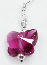 Mode Me Rouge Petite Butterfuly Silver Crystal Swarovski Sterling Boucles d'oreilles