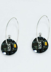 Mode Me Royal Blue Hoop Swarovski Boucles d'oreilles Argent Sterling