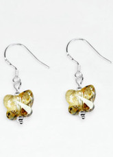 Mode Me papillon jaune Swarovski Crystal Boucles d'oreilles en argent sterling
