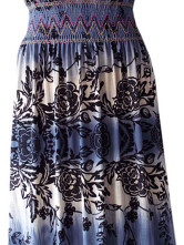 Robe Pour Femme Sans Manche Cou V Profond Polyester Coton Turquoise Foncé Bohémienne Splendide 