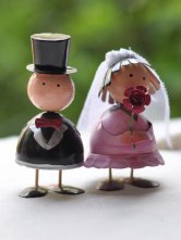Gorgeous Bride Groom Mini Bonne Paire de fer de la soie fleur feuille