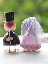 Gorgeous Bride Groom Mini Bonne Paire de fer de la soie fleur feuille