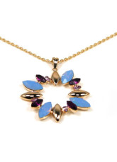 Gorgeous Purple Blue Silver Redbud alliage Garland Collier Cristal Swarovski pour les femmes