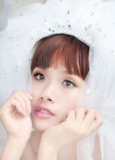 Gorgeous fil blanc Veil paillettes de mariage de diamant pour la mariée