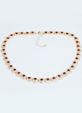 Great Red Silver Alloy Swarovski Crystal Necklace For Women