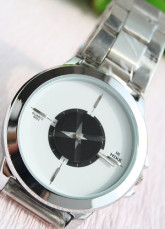Handsome White And Silver Analogue Mechanical Stainless Steel Alloy Men's Watch