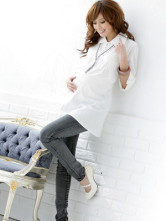 Hot Gray Cotton Maternity Jeans