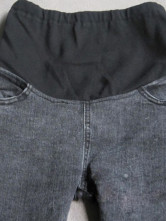 Hot Gray Cotton Maternity Jeans