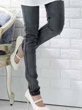Hot Gray Cotton Maternity Jeans