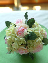 Lovely Rose Tissu soie jaune Roses Hydrangea de fleurs de soie Sets