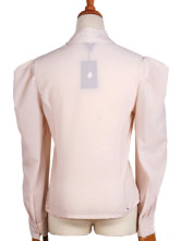Blouse Chemise Mode Féminine Manches Longues Jabots Roses