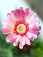 Pink Purple Gerbera Etoffe de soie 60 cm Longueur 10 cm Diamètre de fleurs de soie