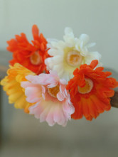 Gerberas rose en tissu de soie 60cm Longueur de la Soie 10 cm de diamètre Arrangements floraux