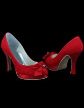 Pretty dentelle Satin Rouge Bow 3 10.09  '' High Heel chaussures de mariage
