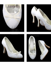 Chaussures de mariage blanches de 3 1/2'' talon en satin 