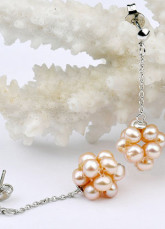 Purple A + 3-3.5mm Femmes Boucles d'oreilles perles d'eau douce