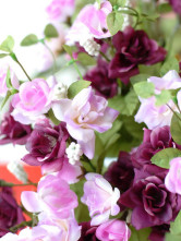 Roses Purple Près de fleurs en soie naturelle