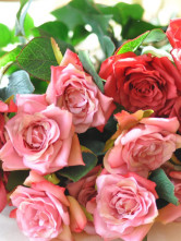 Le Rouge Et Le Rose 62cm de haut en tissu de 6-8cm de diamètre en soie Soie Fleur Rose
