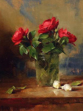 Peintures à L'huile Canevas Manuelle Fleurs Splendides 50*60 cm