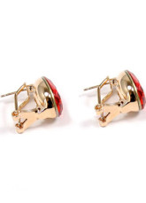 Rétro Rouge Argent Boucles d'oreilles en alliage rubis synthétique Pour Dame