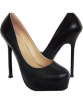 Sexy Black mouton plate-forme de haut talon Chaussures Mode Femme
