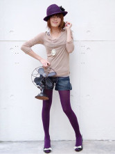 Sexy Purple Velvet Woemens Maternity Leggings