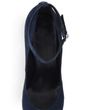 Special Dark Slateblue Nubuck Leather Platform 5 1/8'' Womens Fashion Shoes