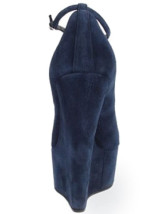 Special Dark Slateblue Nubuck Leather Platform 5 1/8'' Womens Fashion Shoes