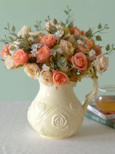 Sweet Pink Etoffe de soie soie Roses Fleur Set