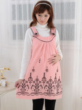 Sweet Pink Sleeveless Maternity Dress