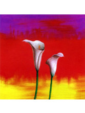 Peintures à L'huile Manuelles Canevas Fleurs 50*50cm Haut de gamme 