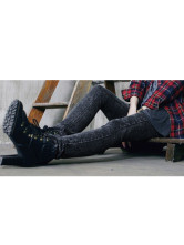 Trendy Black Cotton Maternity Jeans