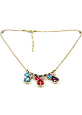 Unique en aluminium coloré Silver Crystal Swarovski Collier pour les femmes