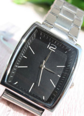 Water Proof Black Rectangular Alloy Mechanical Chronograph Watches For Men