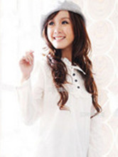 Blanc 100% coton Long shirt maternité manches