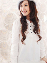 White 100% Cotton Long Sleeves Maternity Shirt